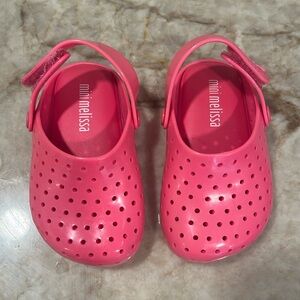 Mini melissa clog slip on sandal with heel strap for baby/toddler girl size 5